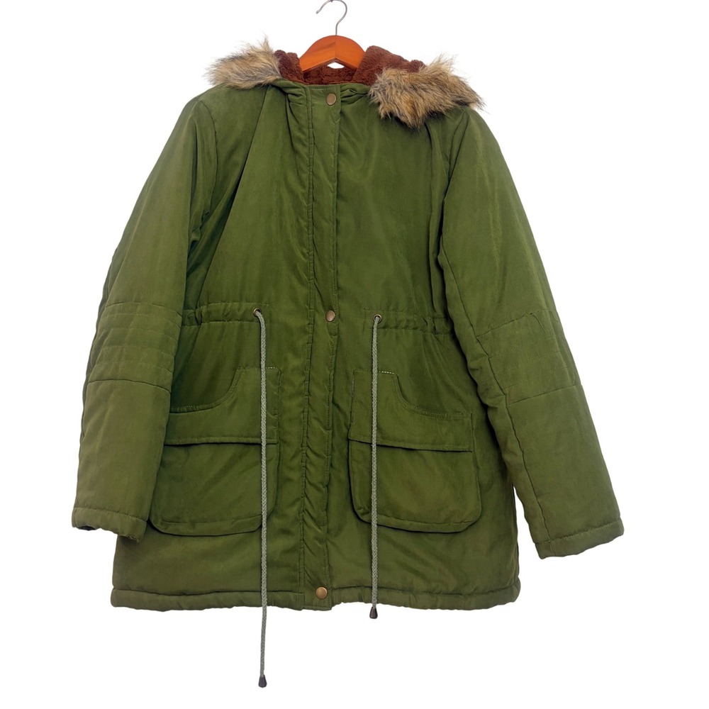 Maacie Womens Maternity 3 in 1 Thickened Outwear Fleece Lined Coat Winter Hooded